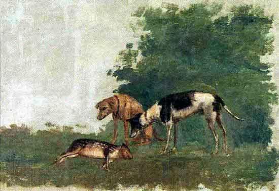 Benedito Calixto Dogs and a capybara
